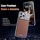 Case MetalLeather® Acabamento em Couro e Alumínio - Premium