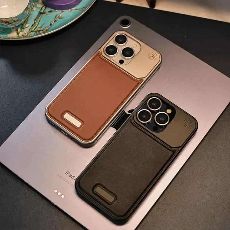Case MetalLeather® Acabamento em Couro e Alumínio - Premium