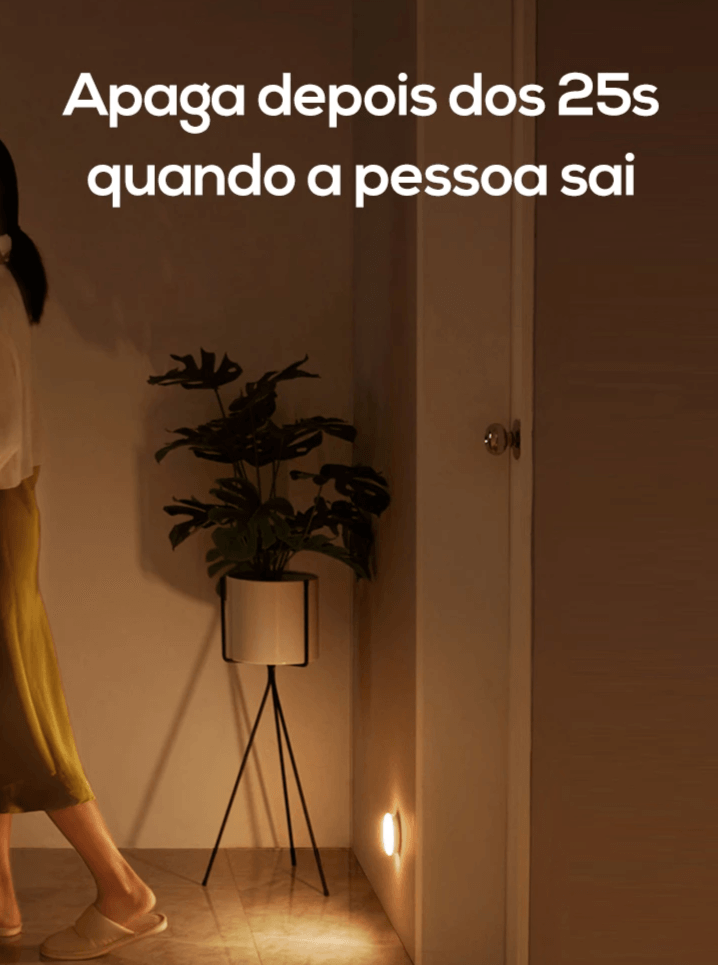 Luminária LED Sem Fio com Sensor de Movimento para Casa