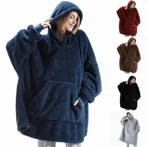 Cobertor com Mangas e Capuz Super Confortável para o Inverno