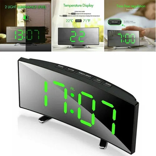 Novo Alarme Digital Led Tela Curva - 7 Polegadas