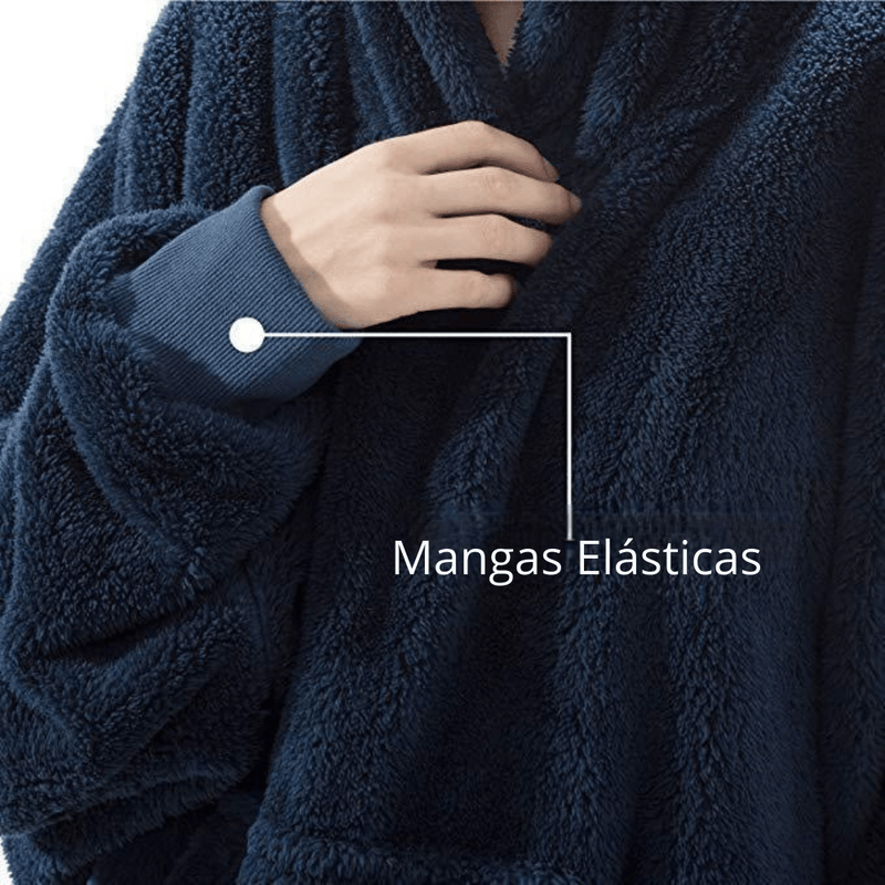 Cobertor com Mangas e Capuz Super Confortável para o Inverno