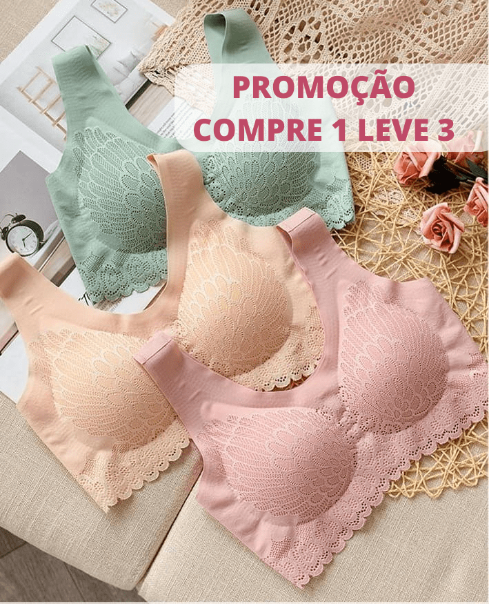 Sutiã Sustentação Top Confort 5D - Kit 3 Unidades