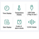 Relógio Despertador com sensor de temperatura