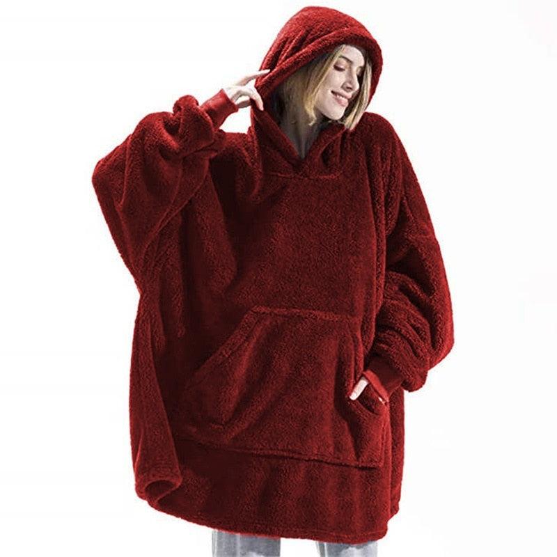 Cobertor com Mangas e Capuz Super Confortável para o Inverno
