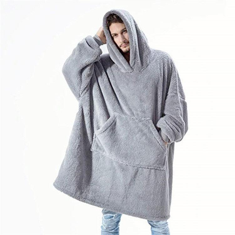Cobertor com Mangas e Capuz Super Confortável para o Inverno